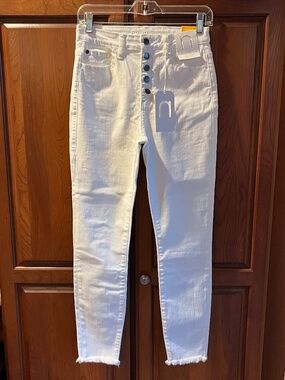 Women's white Nature Denim High Rise Ankle Skinny jeans